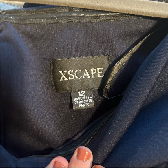 New Women’s Off the Shoulder Dark Blue MIDI Dress with Ruffle Size 12 - Picture 9 of 13